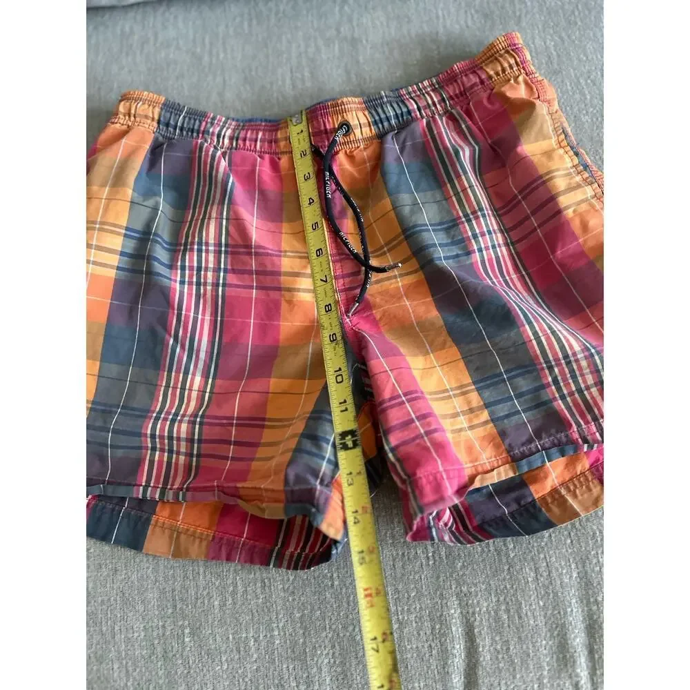 Tommy Hilfiger Plaid  Swim Trunks  M Cotton Beach Summer